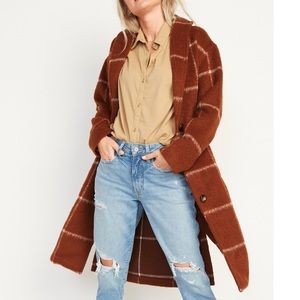 Brushed plaid jacket